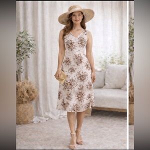 Papell boutique classic Linen/rayon dress size 6